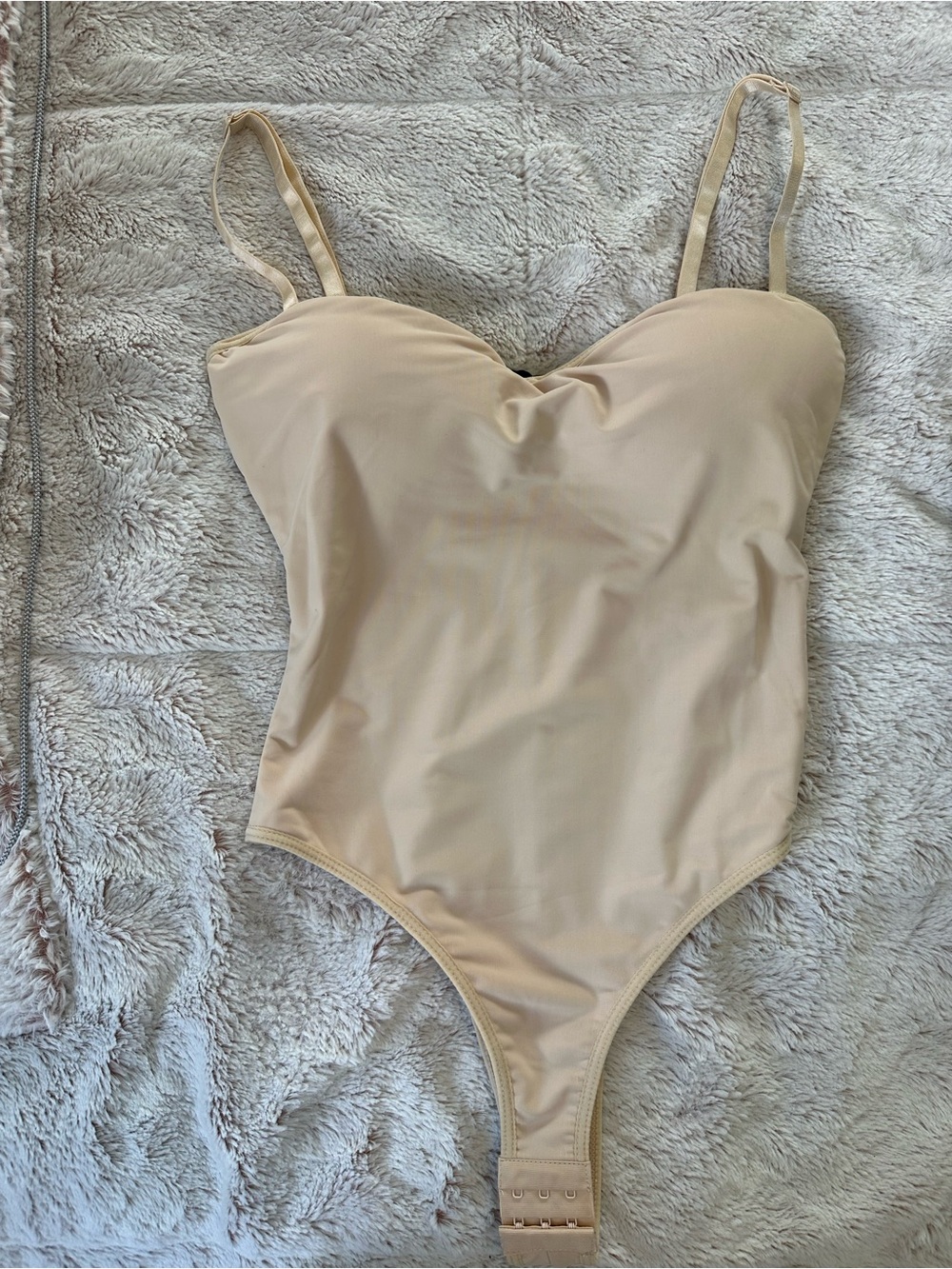 Jluxlabel Nude Stretch One-Piece Bodysuit with Adjustable Straps